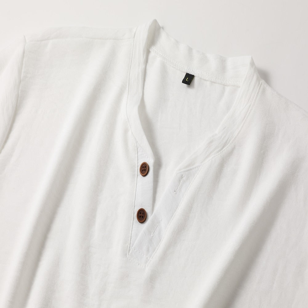 Classic men's shirt with a V-neck