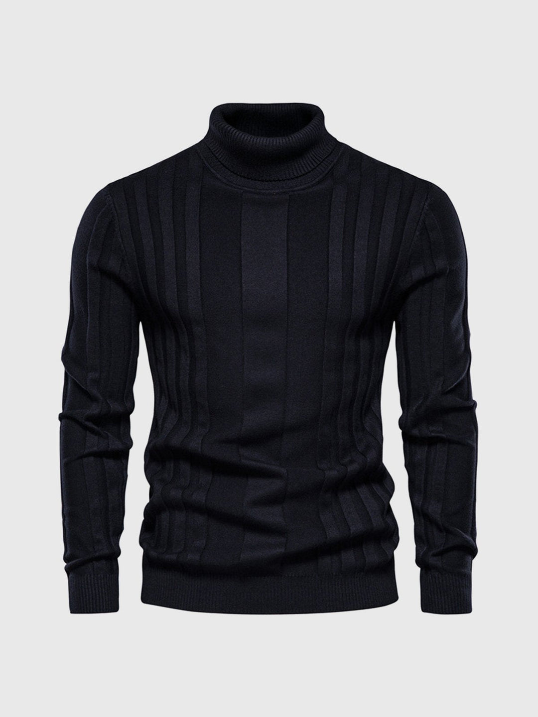 Men's Turtleneck Sweater with Striped Design