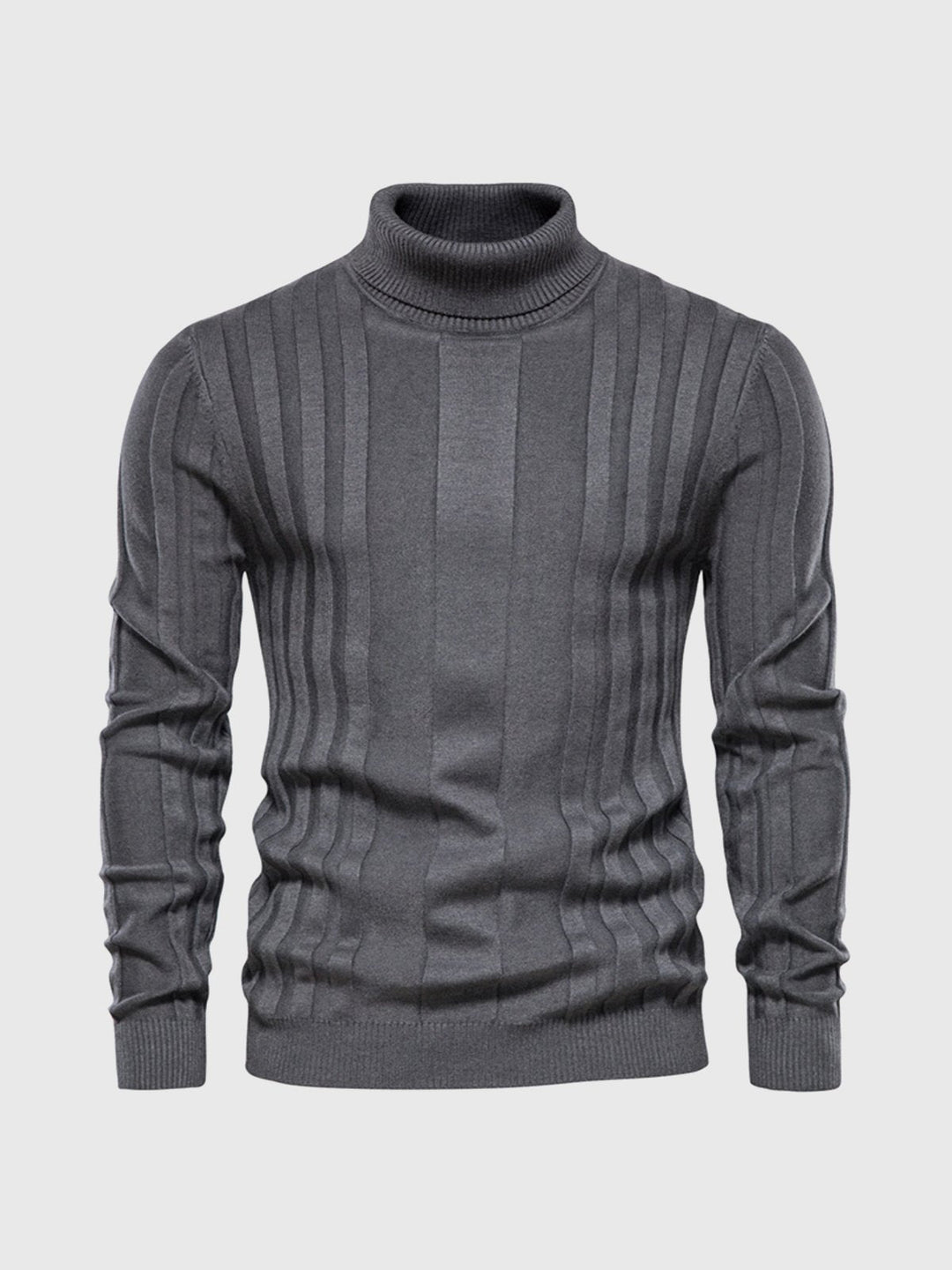Men's Turtleneck Sweater with Striped Design
