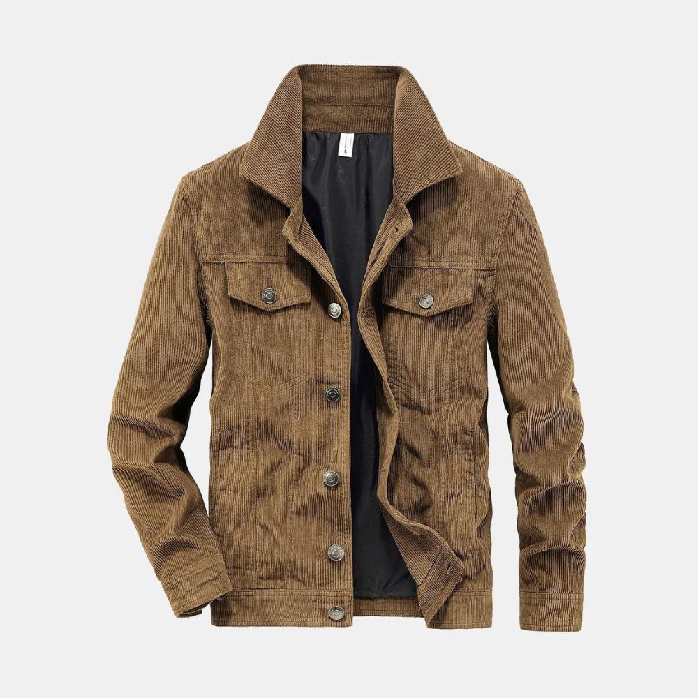 Men's Corduroy Jacket with Classic Design 