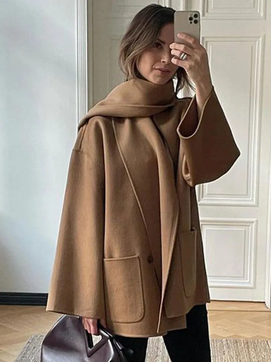 Grauer Damenschal für Damen mit klassischem, schlichtem Design