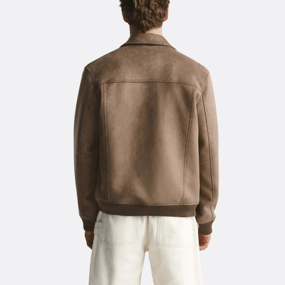 Bikerjacke für Herren mit asymmetrischem Reißverschluss