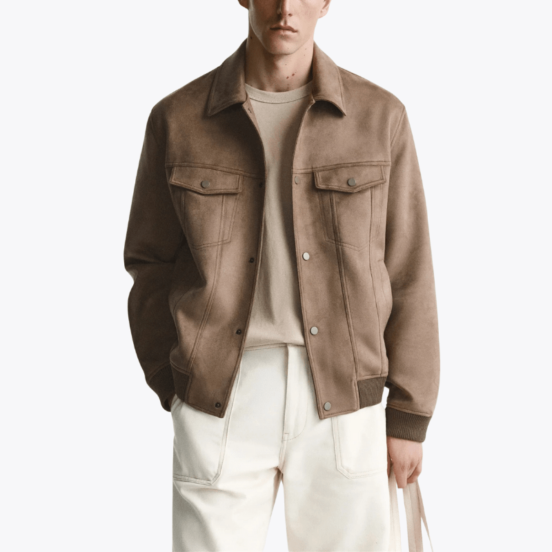 Bikerjacke für Herren mit asymmetrischem Reißverschluss