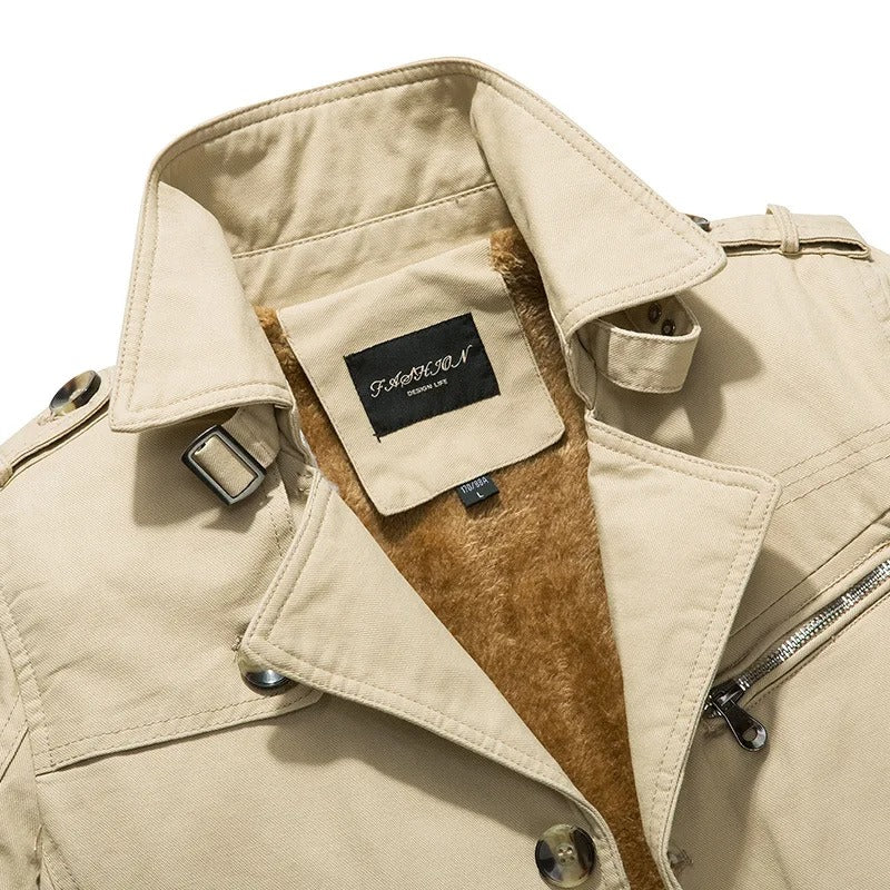 Gefütterte Freizeitjacke für Herren mit Stehkragen