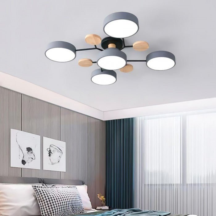 Scandinavian LED ceiling lamp – branched design in matte white