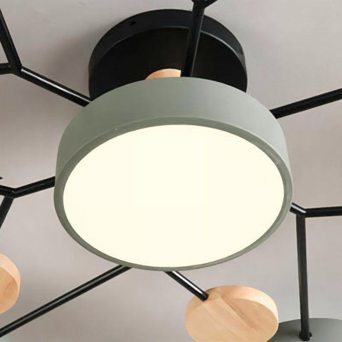 Scandinavian LED ceiling lamp – branched design in matte white