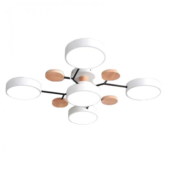 Scandinavian LED ceiling lamp – branched design in matte white