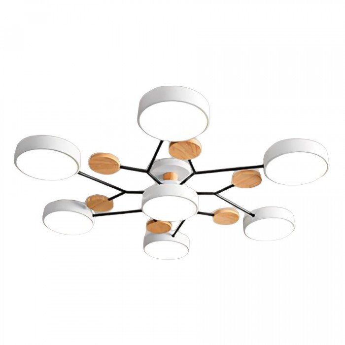 Scandinavian LED ceiling lamp – branched design in matte white