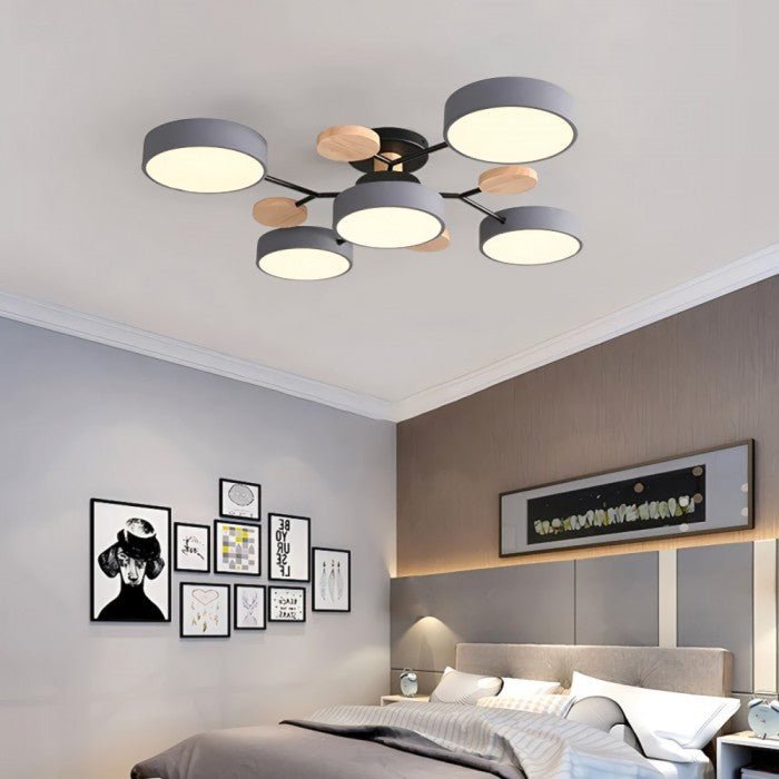 Scandinavian LED ceiling lamp – branched design in matte white