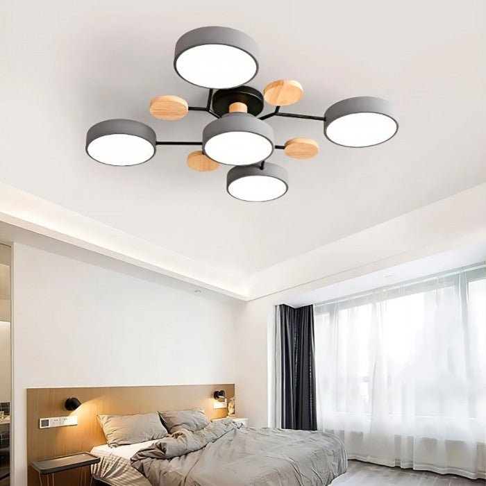 Scandinavian LED ceiling lamp – branched design in matte white