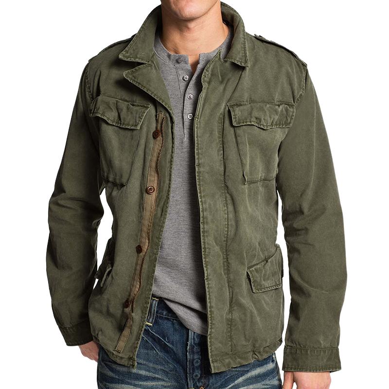 Men's Trucker Jacket with Multiple Pockets in Casual Style