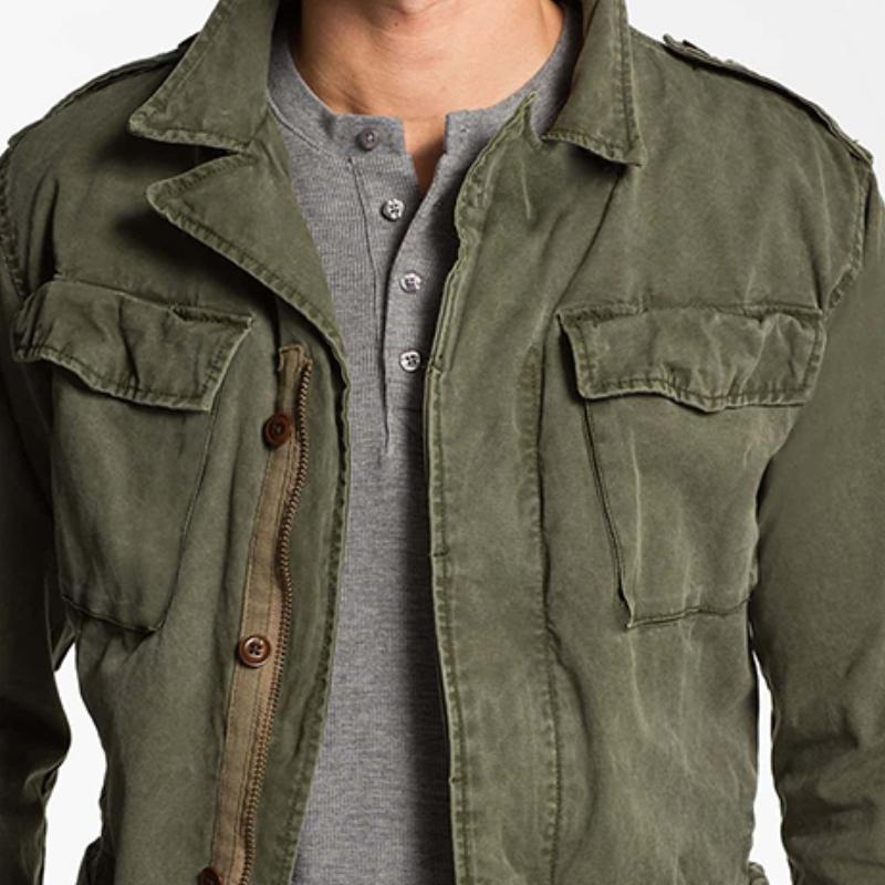 Men's Trucker Jacket with Multiple Pockets in Casual Style
