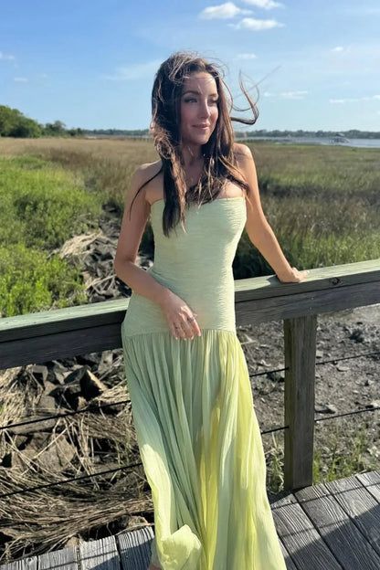 Damen-Plissee-Abendkleid in voller Länge für festliche Anlässe