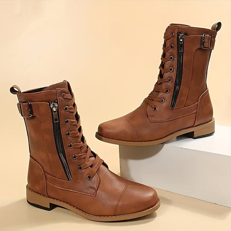 Women's Boots with Side Zipper in Classic Design