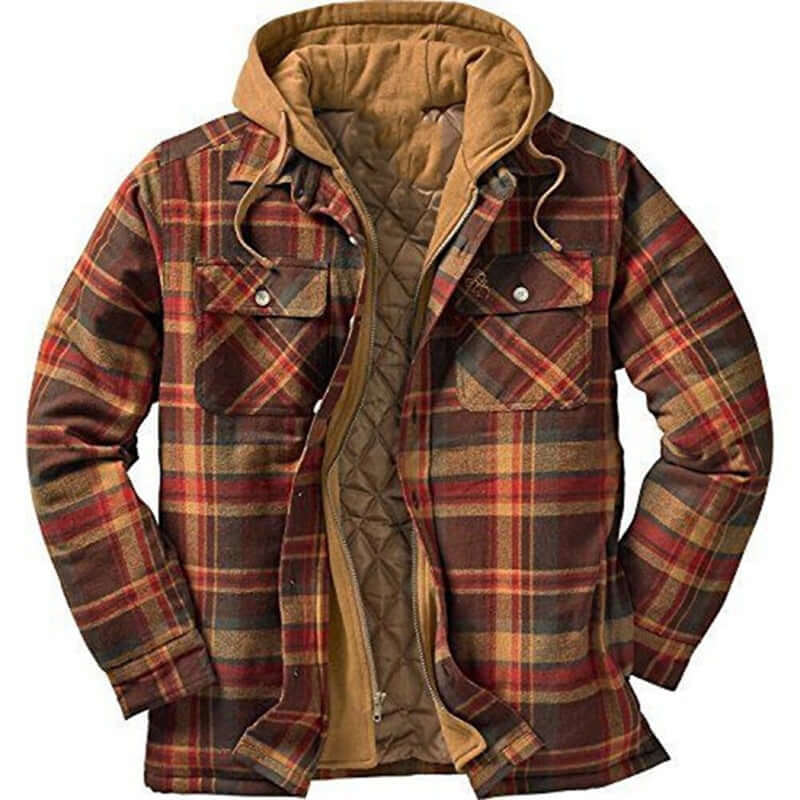Men's lumberjack jacket with classic plaid design 