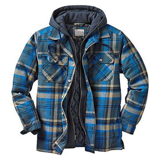 Men's lumberjack jacket with classic plaid design 