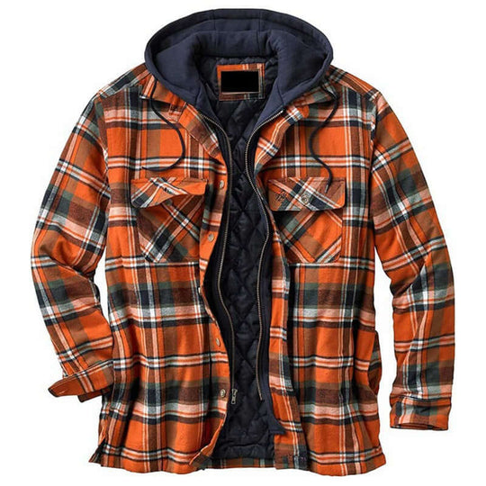 Men's lumberjack jacket with classic plaid design 