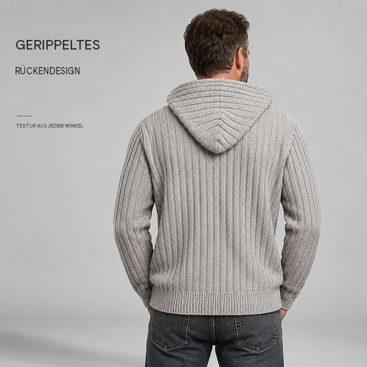 Herren Zopfstrick Kapuzenstrickjacke