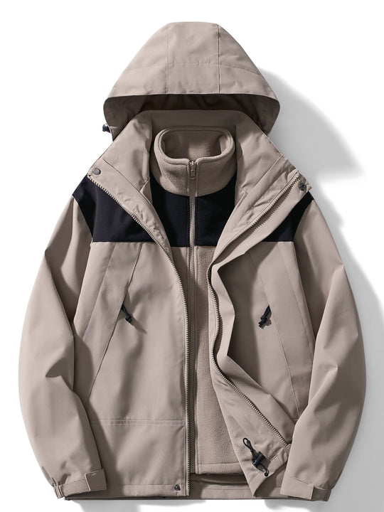 Men's 3-Layer Winter Jacket with Classic Design 
