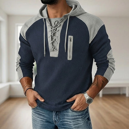 Herren Kapuzenpullover Mit Waffelstruktur