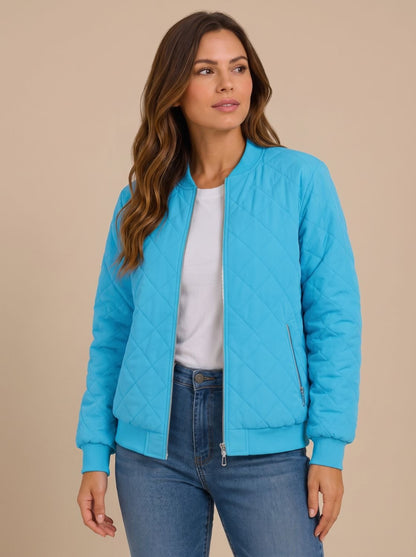 Damen Bomberjacke Mit Rautensteppung