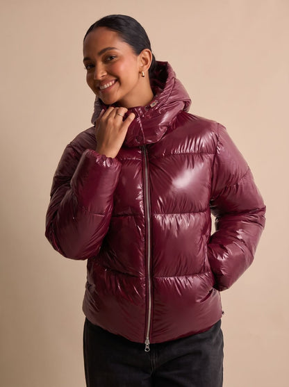 Damen Steppjacke Mit Glänzender Oberfläche