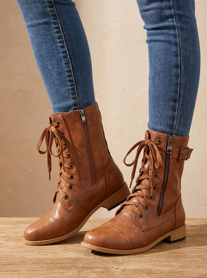 Paar Damen-Schnürboots für Alltag und Freizeit