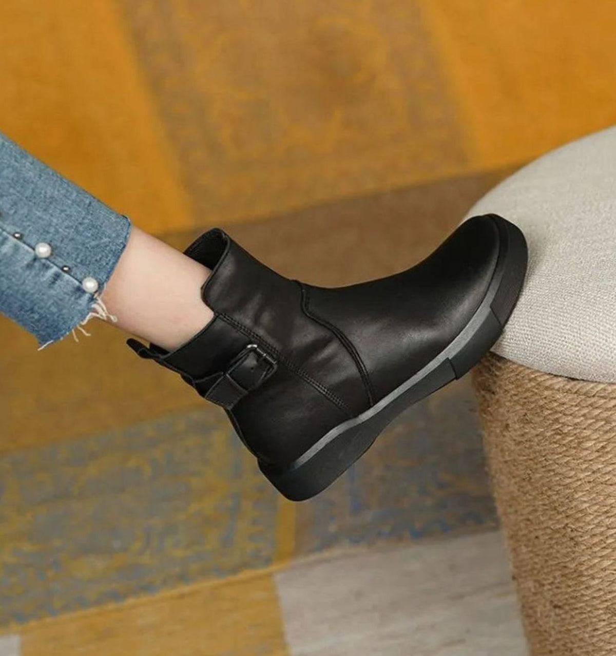 Damen-Plateau-Stiefeletten in vollständiger Ansicht