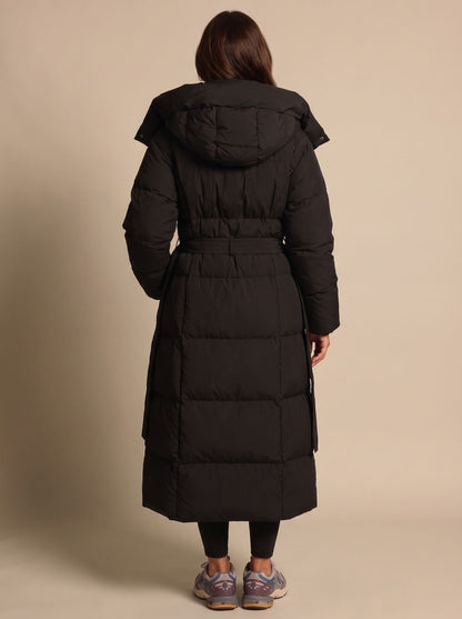 Damen-Steppmantel mit verstellbarem Gürtel und praktischer Kapuze